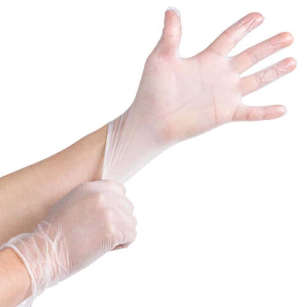Guanto monouso in vinile per allergici al lattice