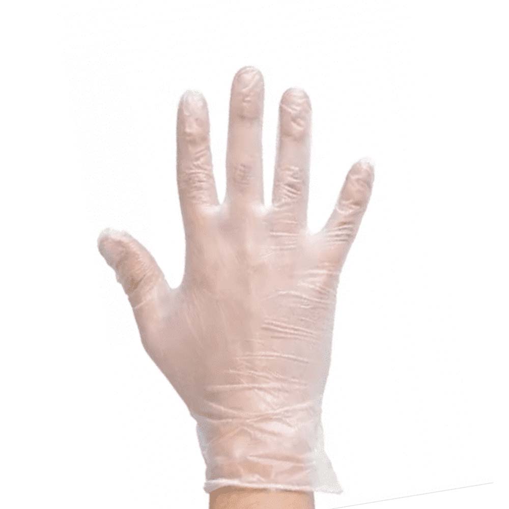 Guanto monouso in vinile per allergici al lattice