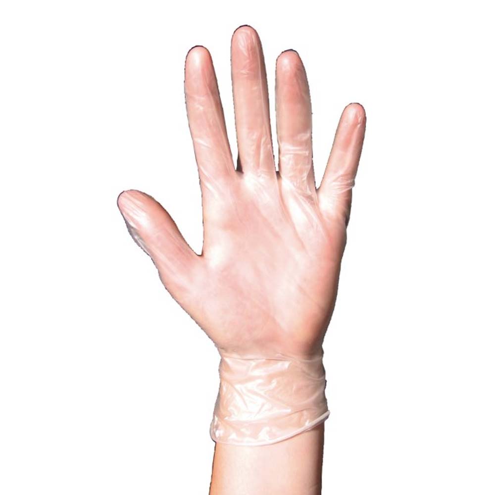 Guanto monouso in vinile per allergici al lattice