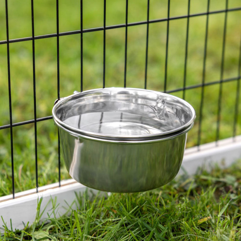 Ciotola in acciaio inox con fissaggio a vite per piccoli animali