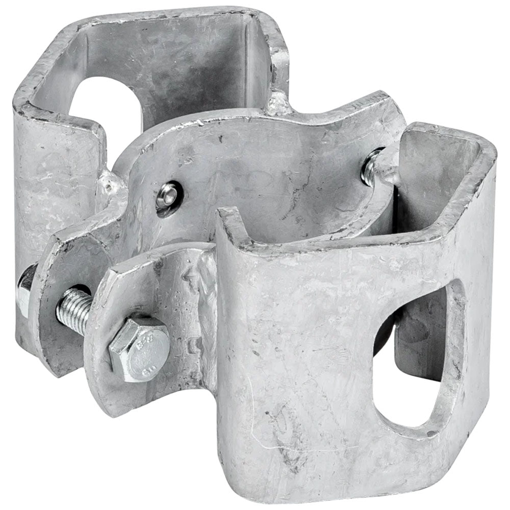 Collare D=76 con foro per perno e piastra di supporto