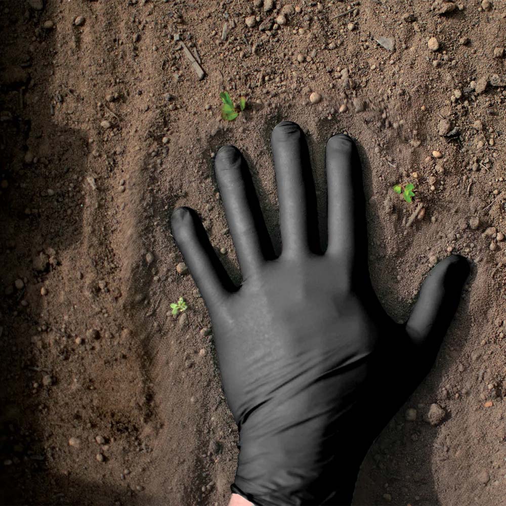 Guanti Showa 6112PF Nero 100 pezzi - monouso e biodegradabile