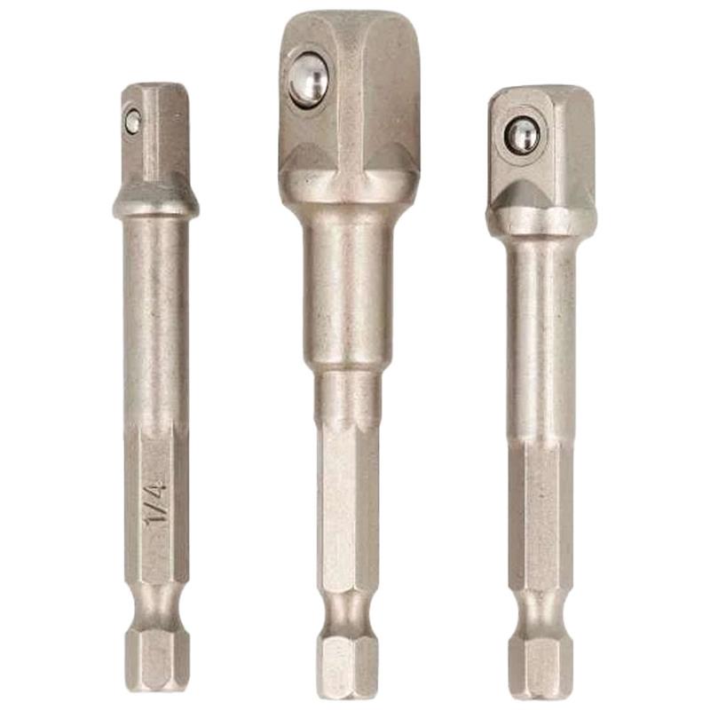 Set Adattatori 50mm con Attacco 1/4" per 1/4", 3/8", 1/2" – 3 Pezzi