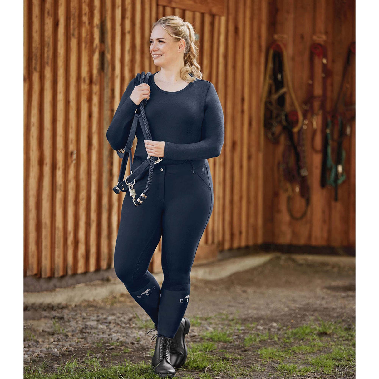 Pantaloni Equitazione Dahlia Silicone, Nero.