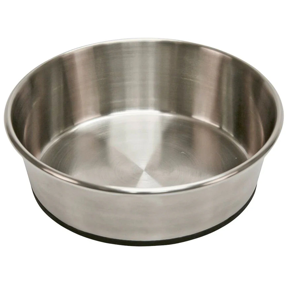 Ciotola in acciaio inox con fondo in gomma antiscivolo per cani e gatti