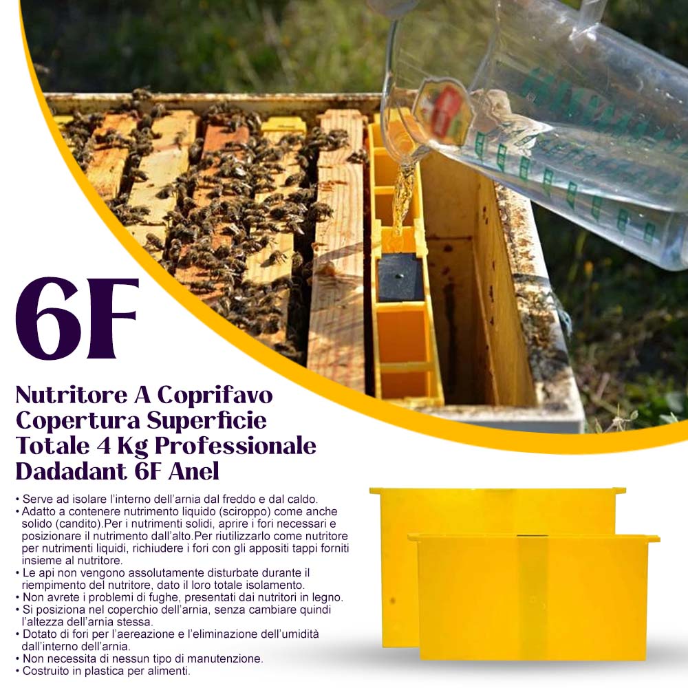Nutritore A Coprifavo Copertura Superficie Totale 4 Kg Professionale Dadadant 6F Anel