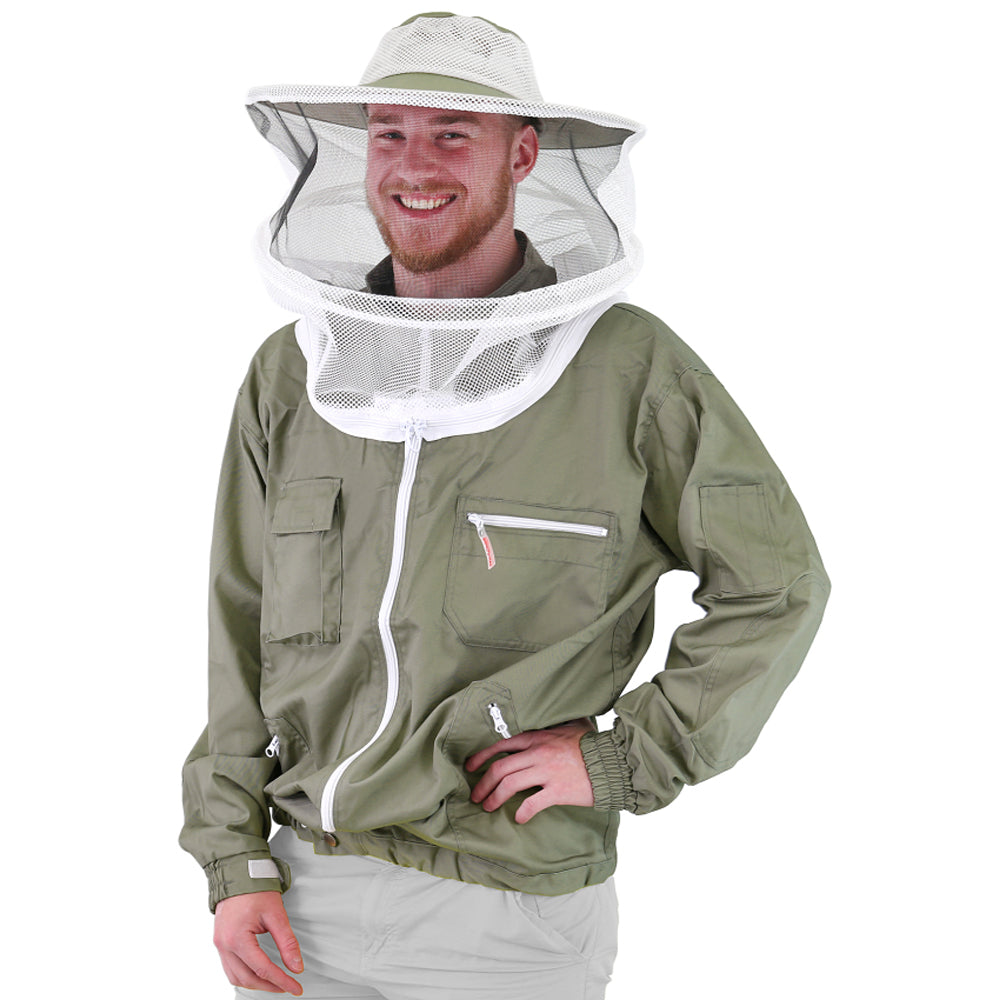 Bieno®Protect Camicia Protettiva KHAKI con Cappuccio e Tasche