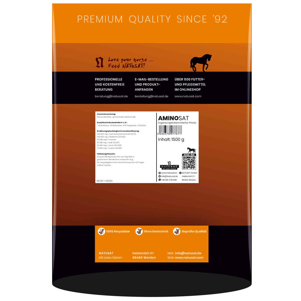 Natusat AminoSat 1.5kg – Premium Amino Acid Supplement for Horses