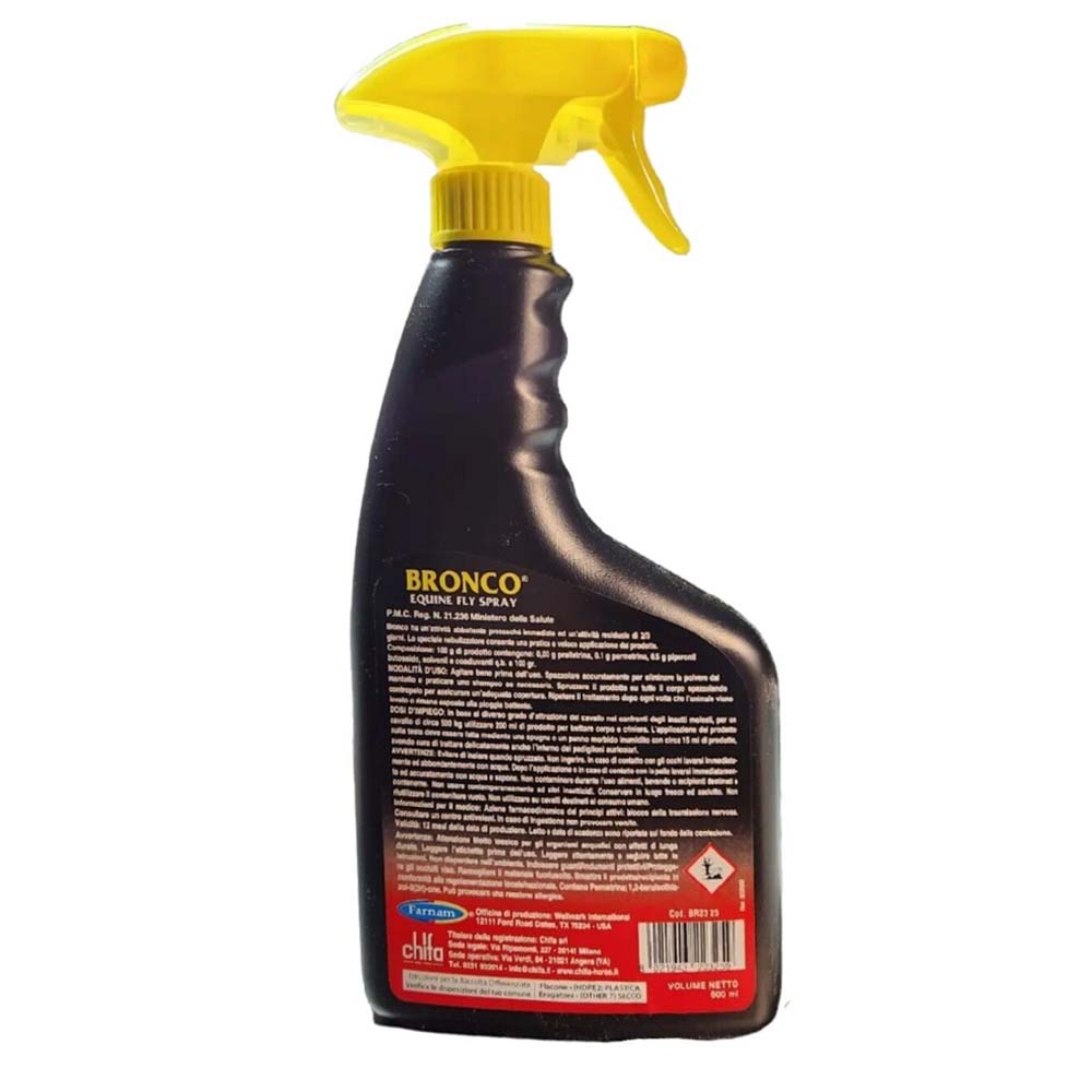 Bronco Equine Fly Spray Repellente Per Cavalli 600Ml