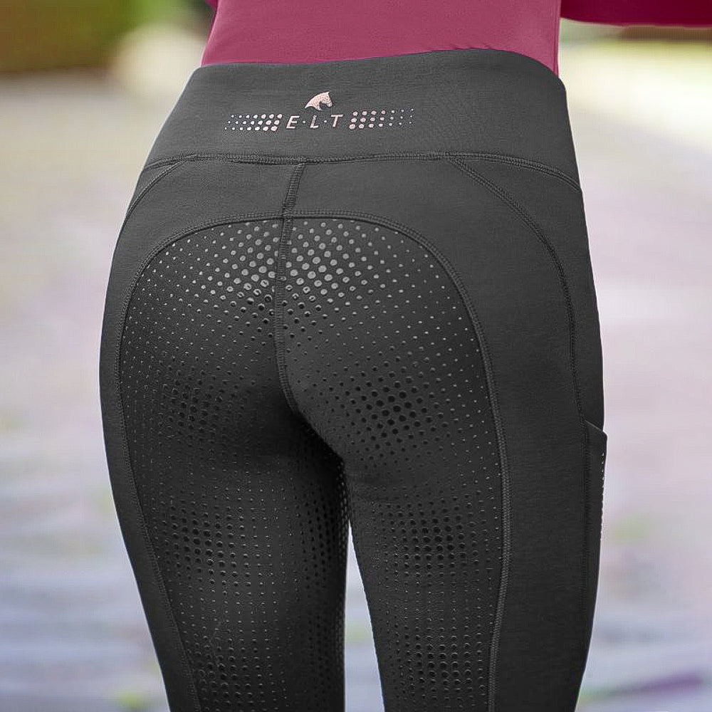 E.L.T Leggings Termici da Equitazione Milla – Blu Scuro & Nero per Donna