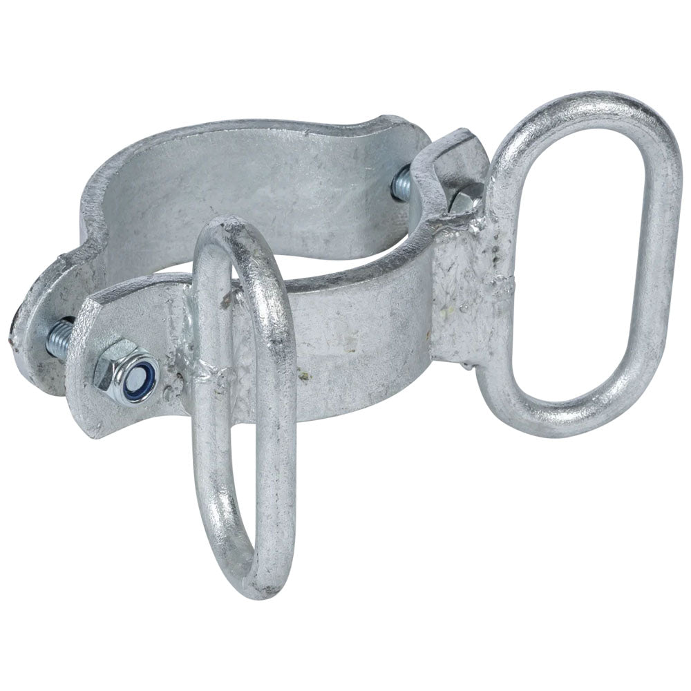 Collare D=76 con foro per perno e piastra di supporto