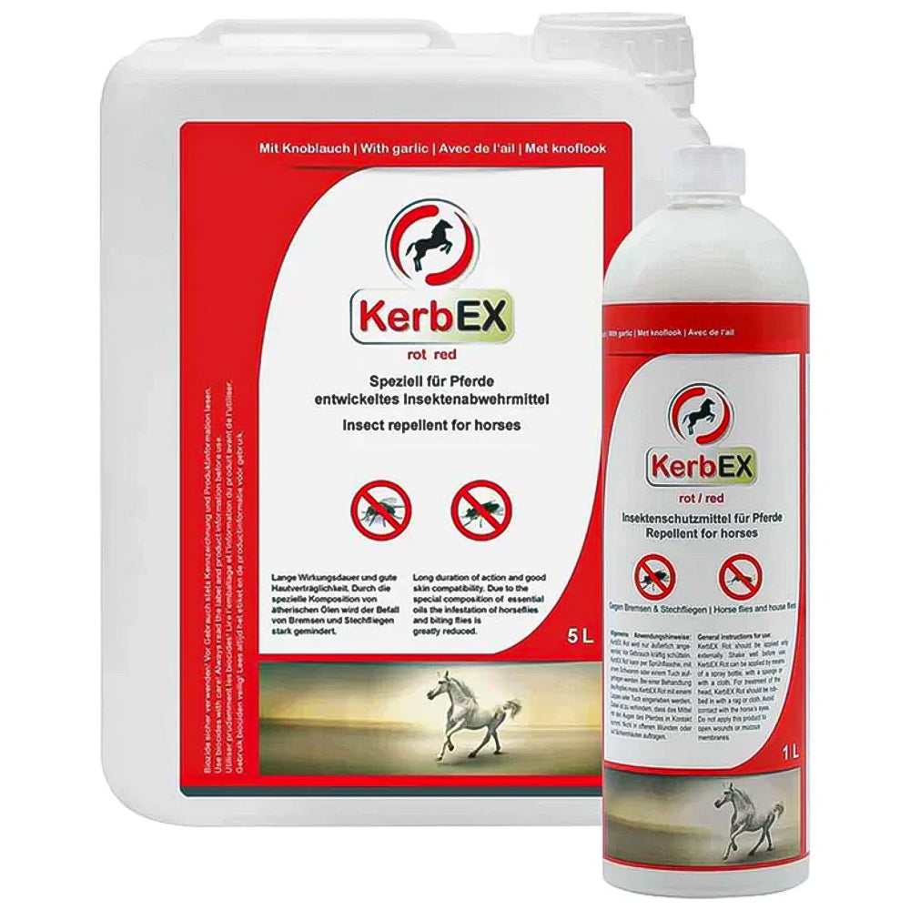 Kerbex rosso con aglio I repellente insetti I antimosche per cavalli