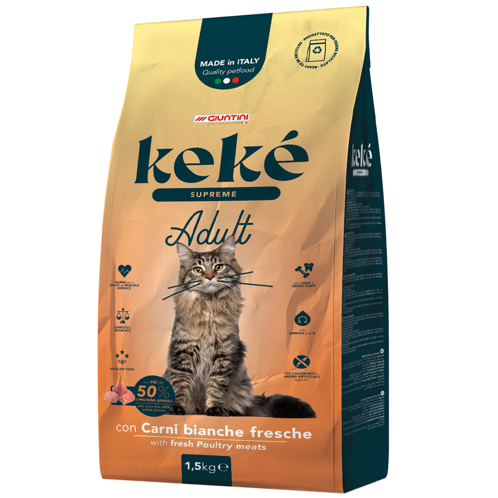 Keké Supreme Adult Alimento con Carni Bianche Fresche per Gatti - 1,5kg