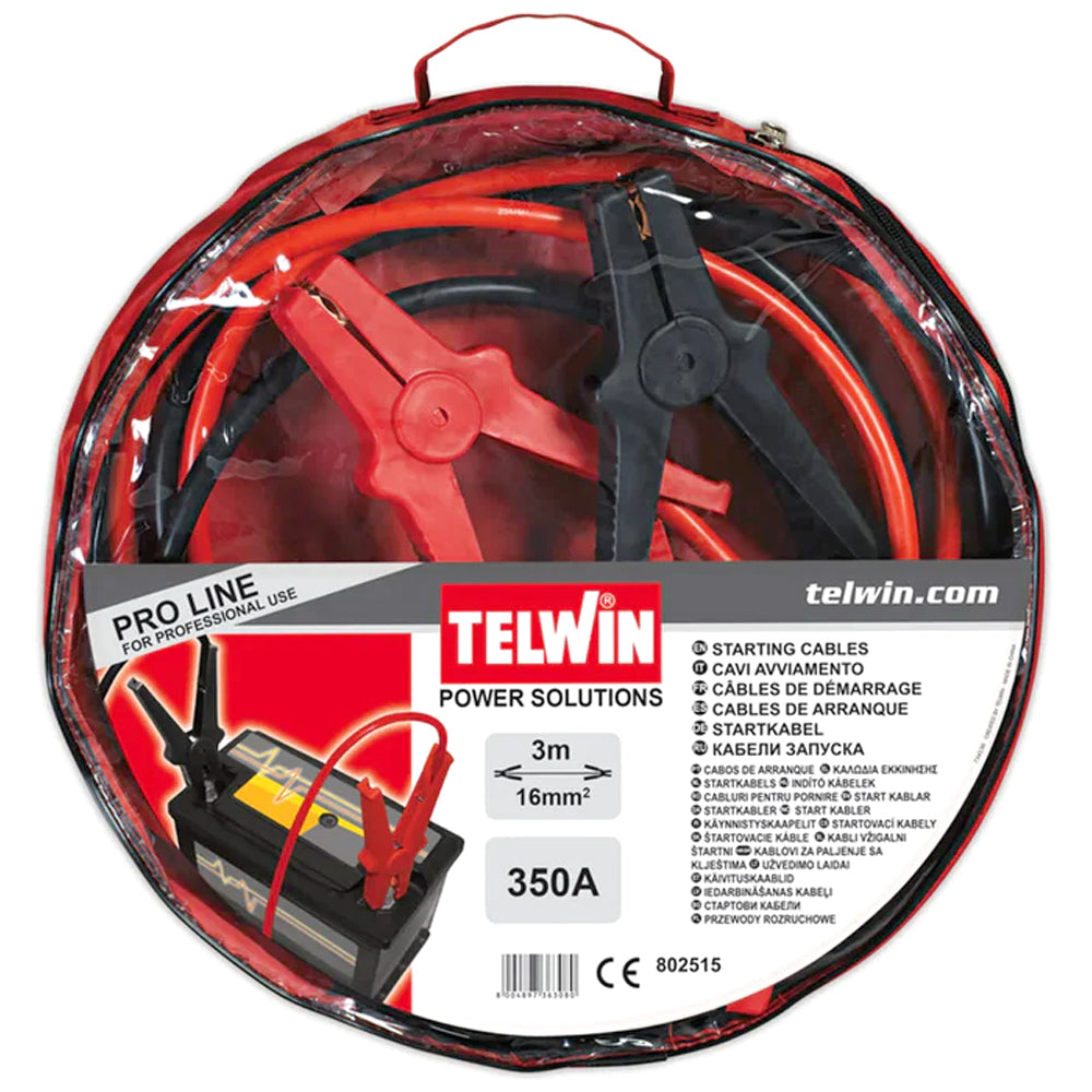 Cavi di Avviamento Pesanti 350A 3m D.16 - Pro Line per Auto e Camion