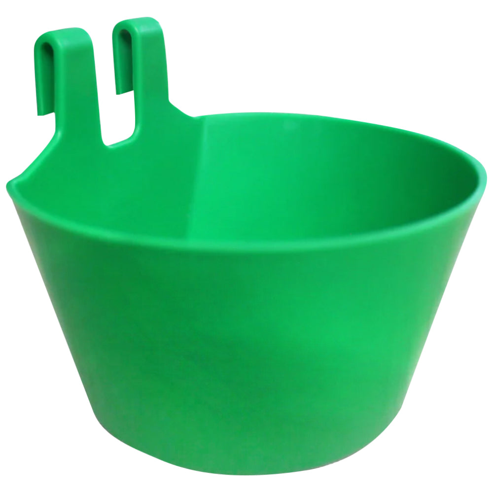Comedero Plastica Verde con Ganci per Galline, Colombi e Selvaggina – Robusto e Pratico