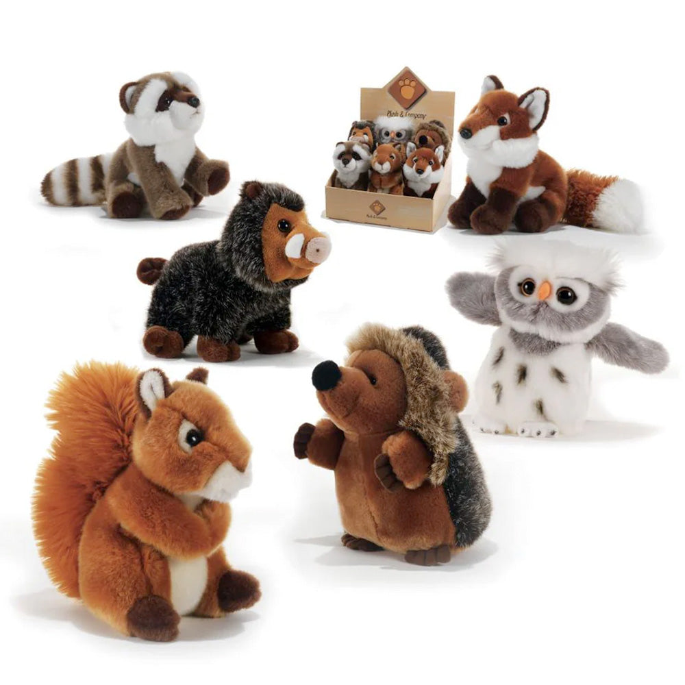 Set di 6 Peluche Animali del Bosco e della Fattoria