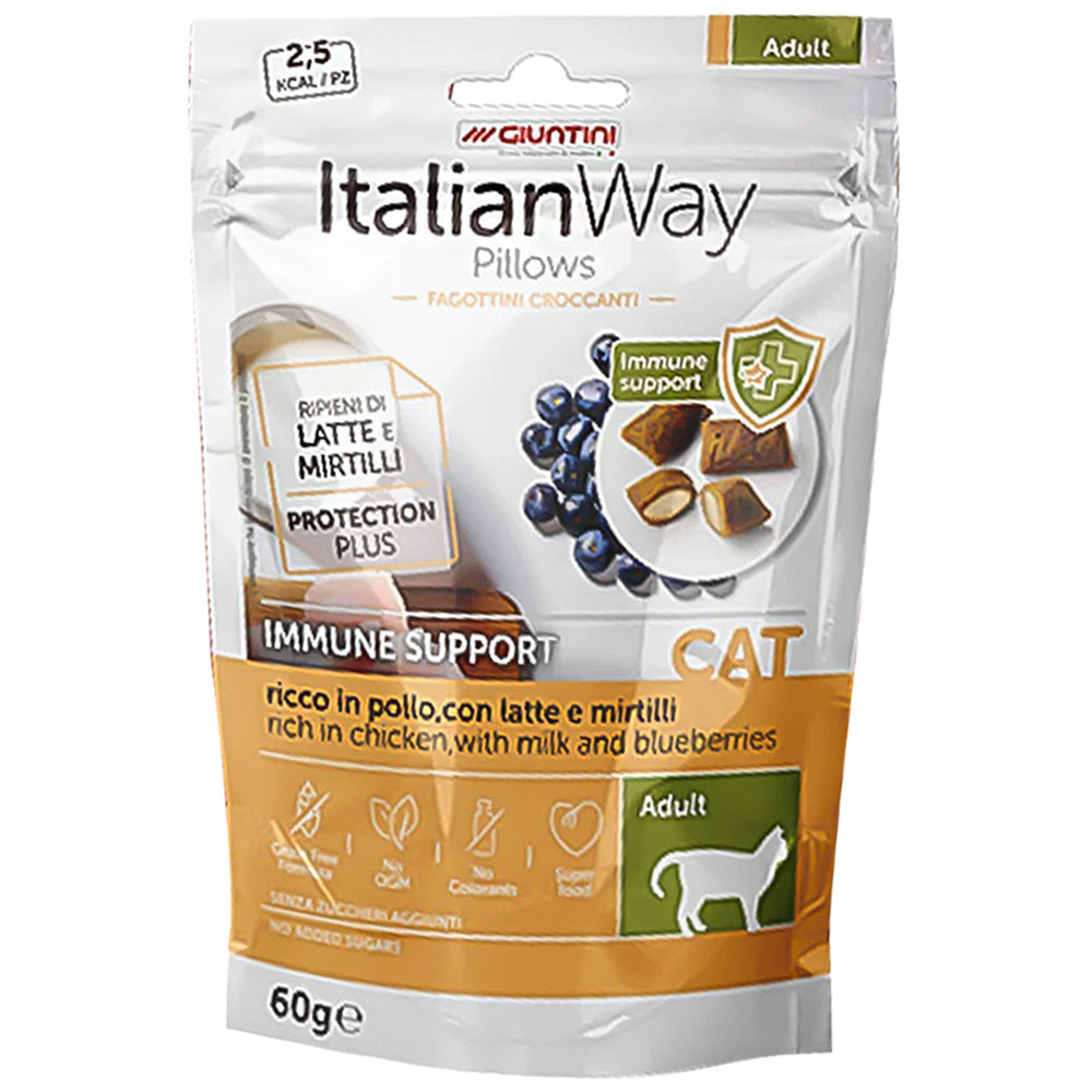 ItalianWay Pillows Leckerli für Katzen mit Fleischgeschmack 60g