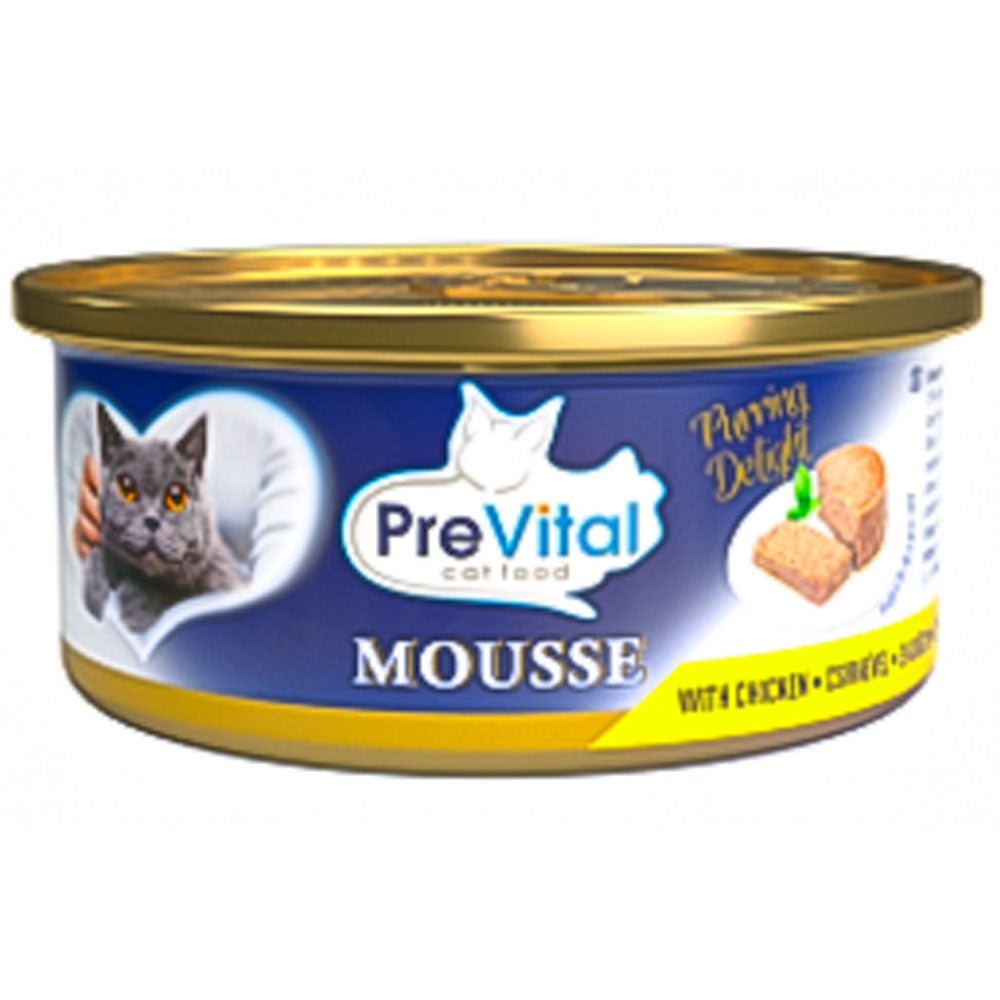 Cibo umido per gatti adulti Prevital al pollo 85g – ricco di taurina e biotina