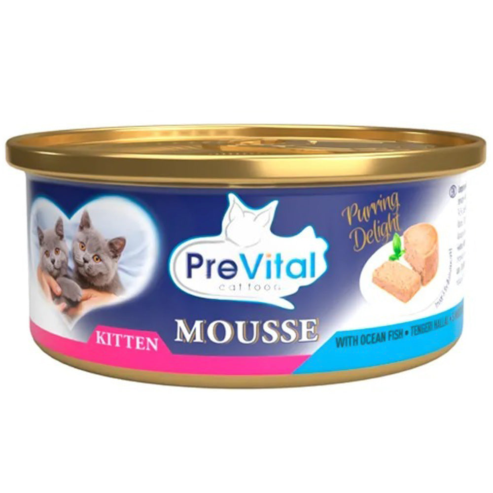 Cibo per Gatti PreVital Mousse Kitten Vitello e Pesce Oceanico 85g