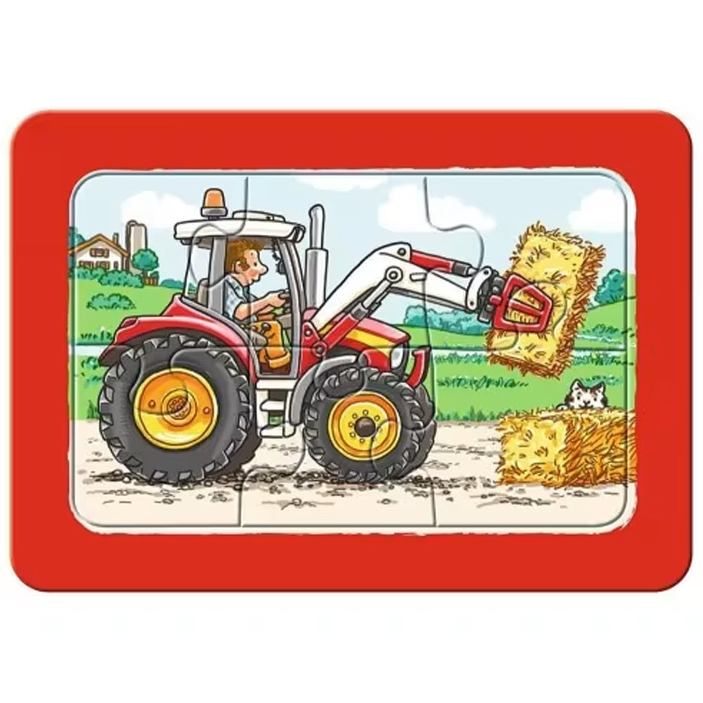 Ravensburger Puzzle 3x6 Veicoli da Cantiere & Animali da Fattoria