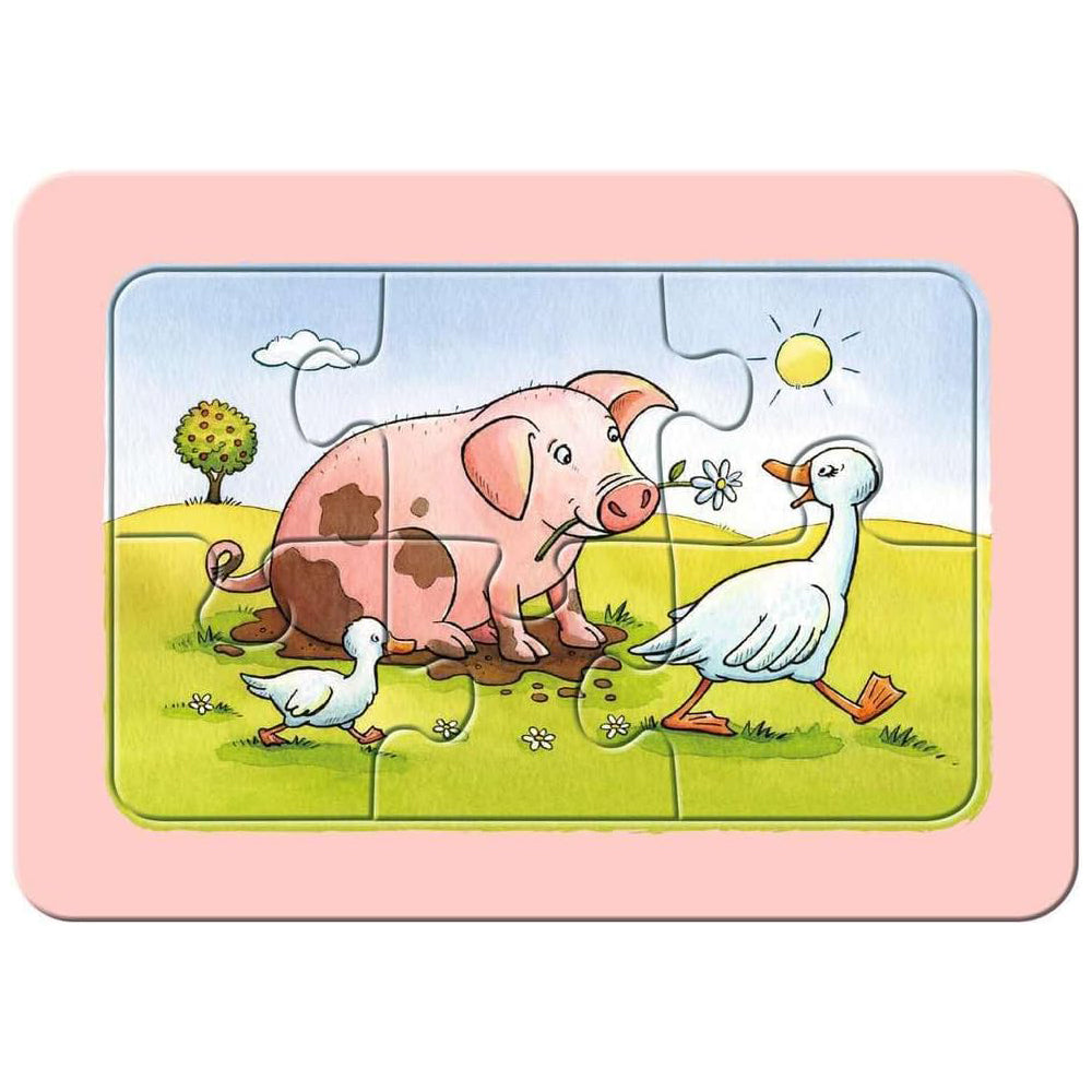 Ravensburger Puzzle 3x6 Veicoli da Cantiere & Animali da Fattoria