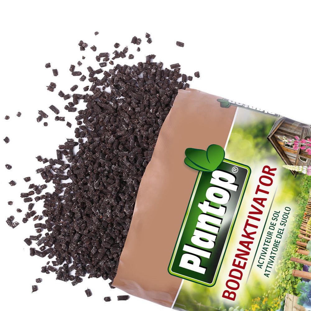 Confezione da 7kg di Plantop Bodenaktivator con biochar Terra Preta per suolo sano e terreno rigenerato