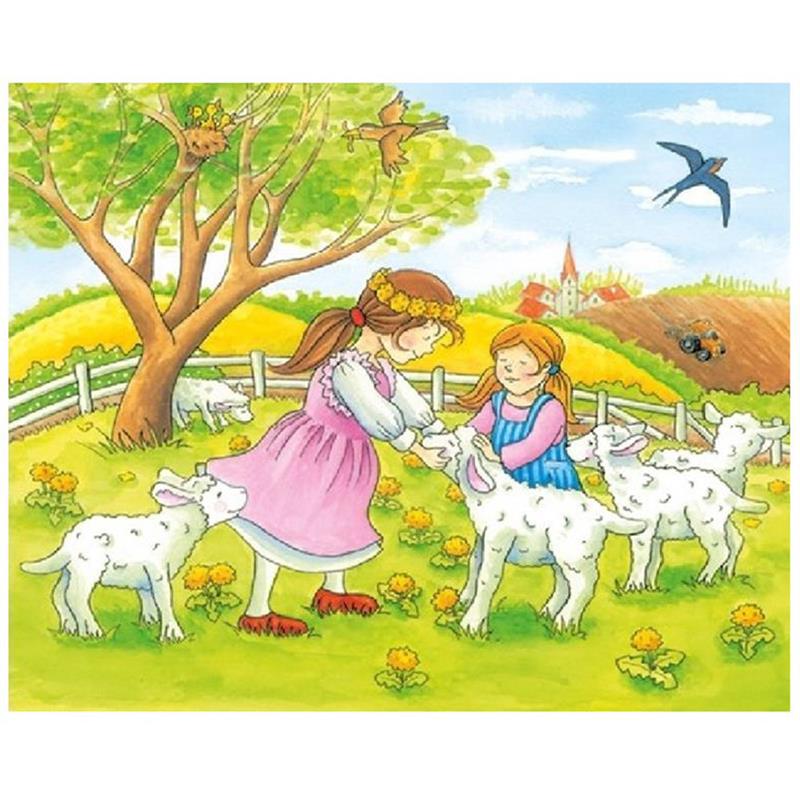 Agritura goki puzzle in legno cubi – 4 stagioni fattoria