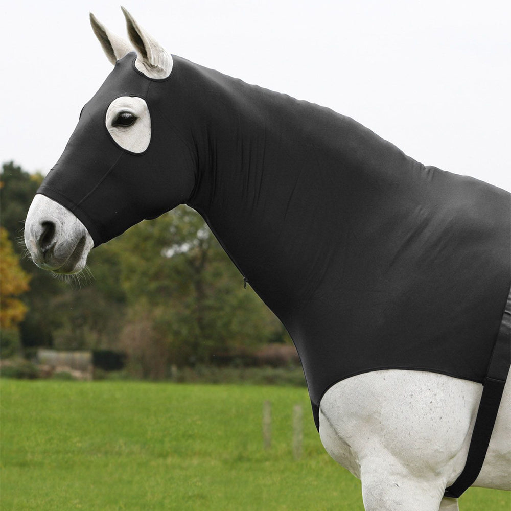 Cappuccio combinato comfort per cavalli – nero