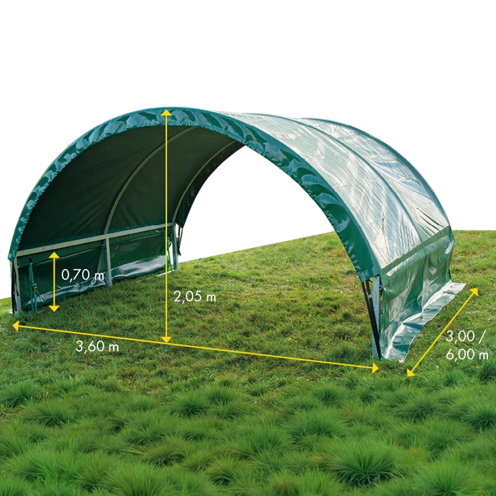 Rifugio al pascolo per piccoli animali da fattoria, protezione completa