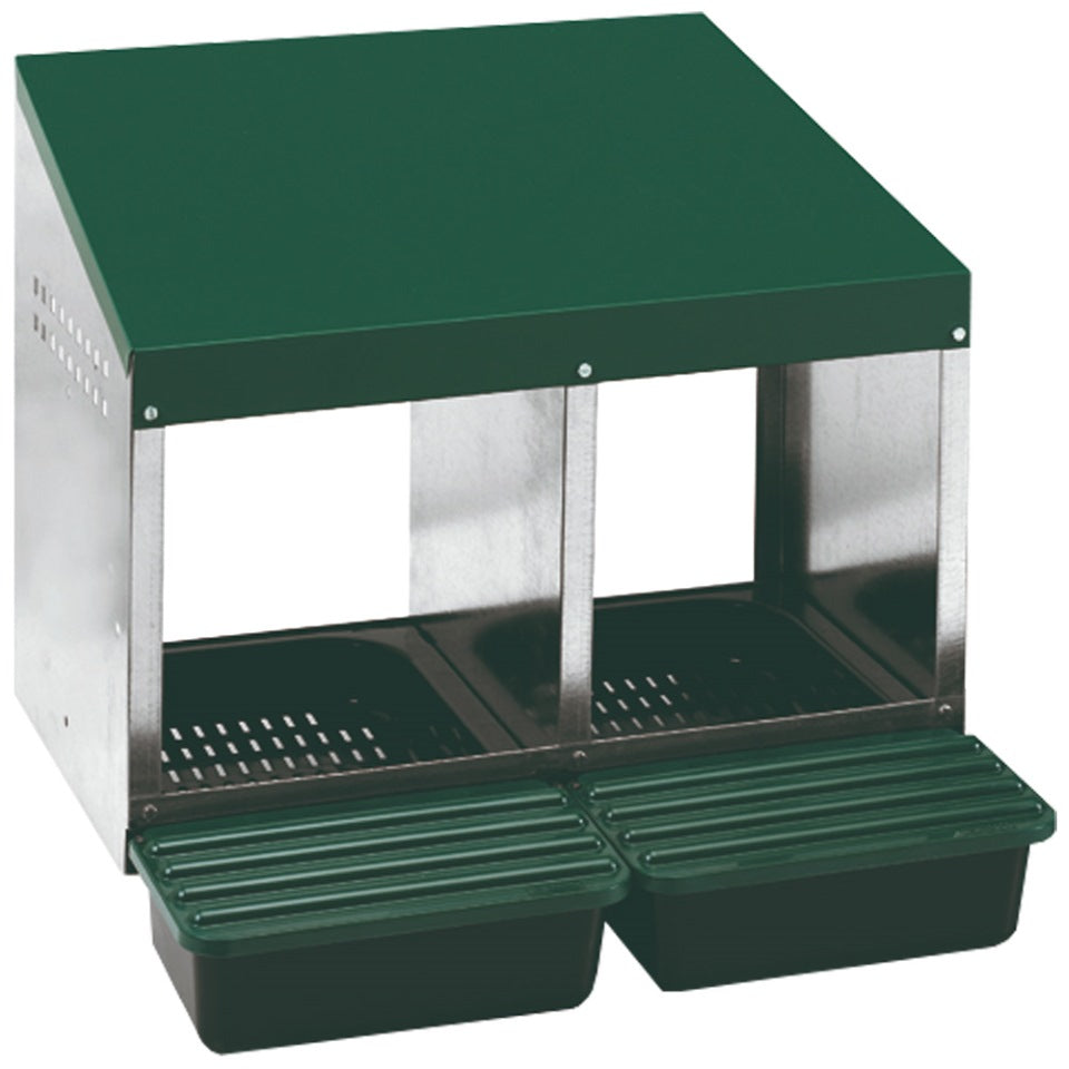 Nido per galline 2 scomparti con fondo in plastica cassetta deposizione uova per pollai