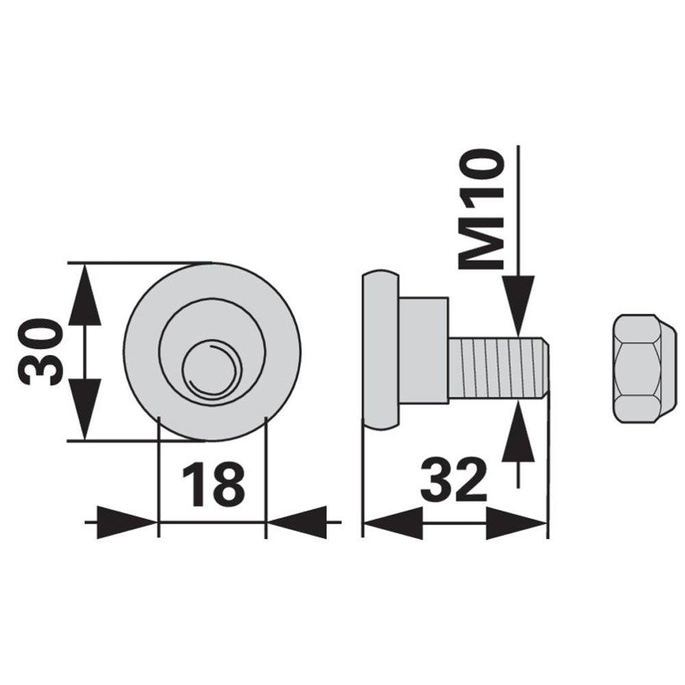 Vite M10 con Dado per Supporto Lama