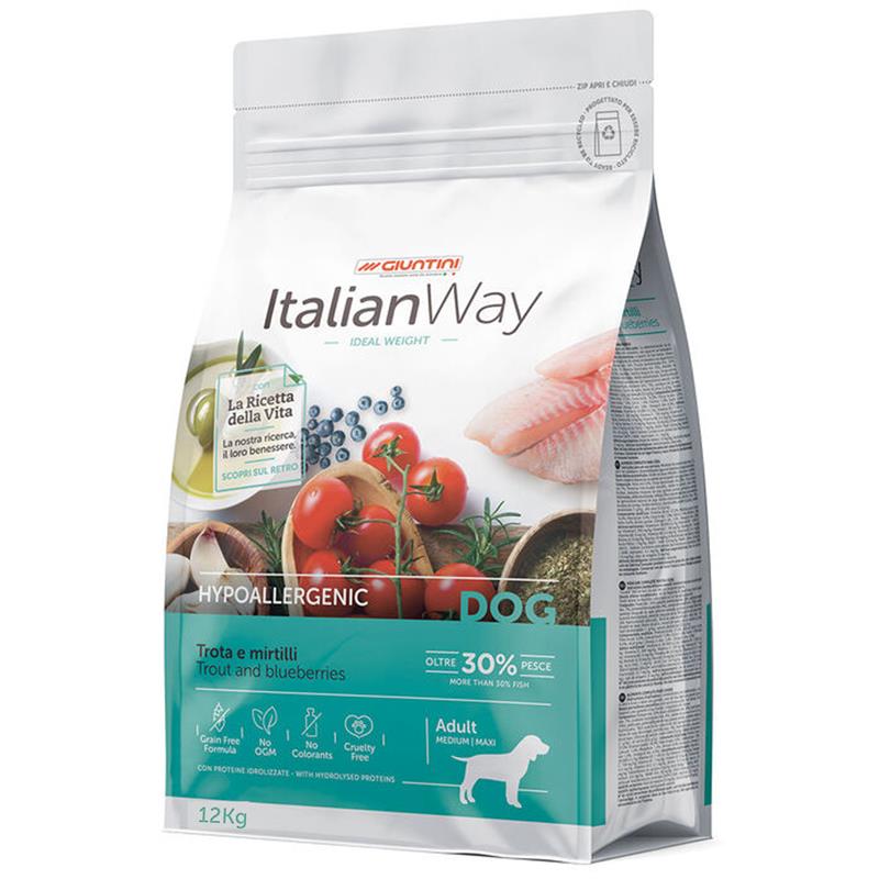 ItalianWay Ipoallergenico Peso Ideale Trota e Mirtilli 12kg