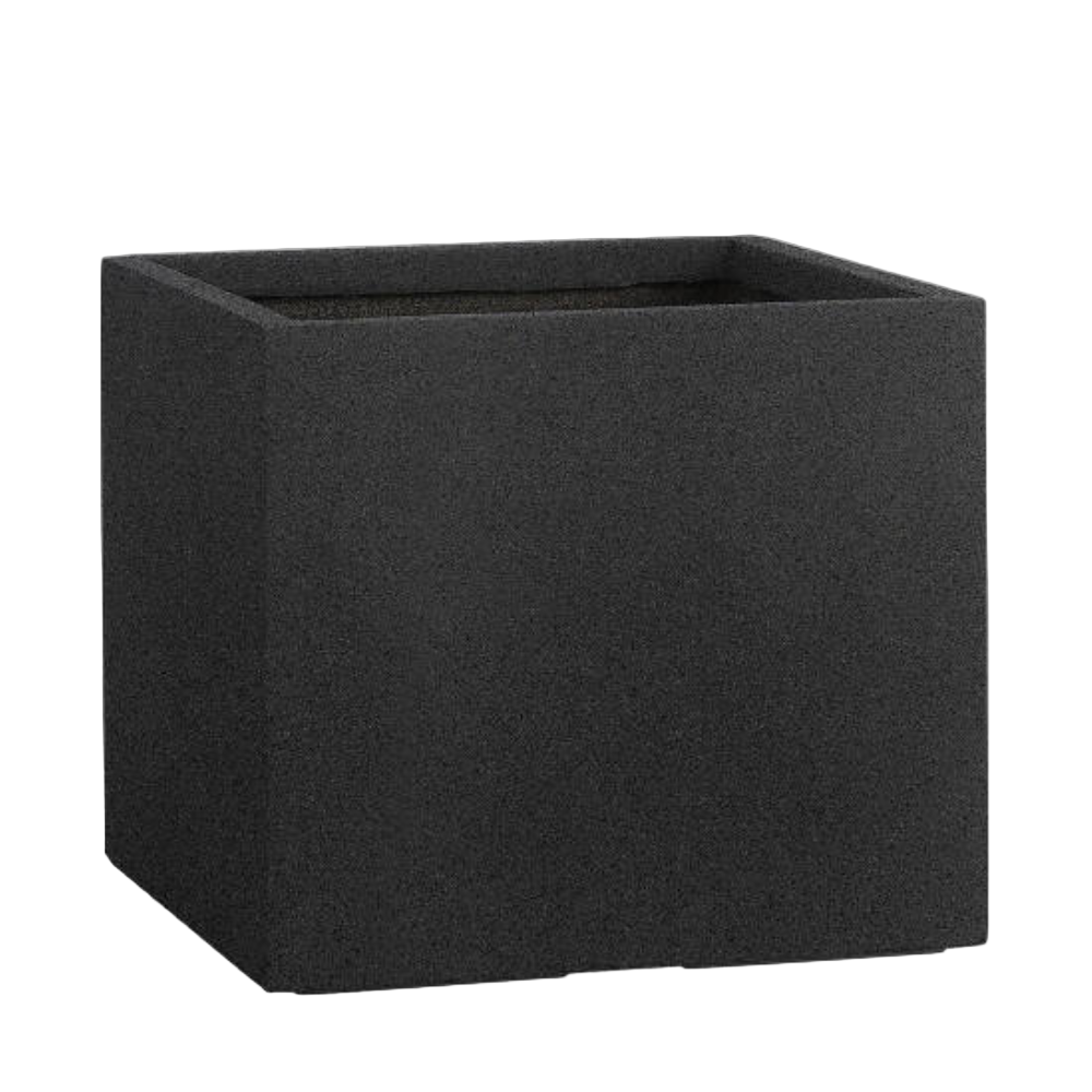 Granite CUBE Planter – Modern Square Flower Pot for Outdoors