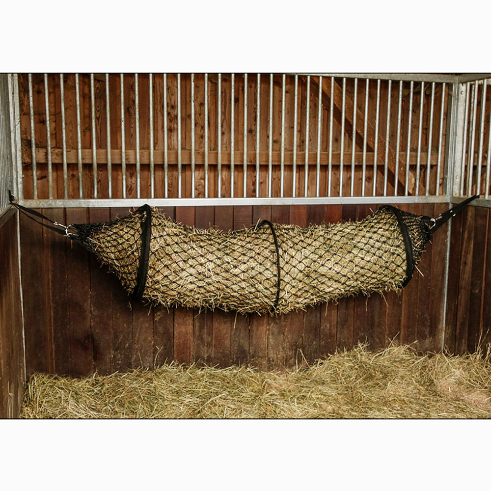 Rete Fieno a Forma di Tunnel – 150 × 50 cm – Nera – Capacità 11 kg