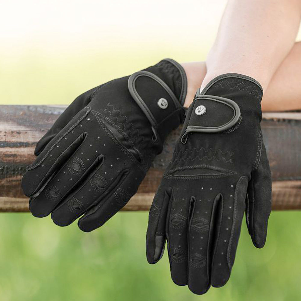 Guanto da equitazione nero versatile