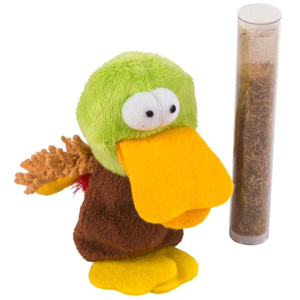 Giocattolo per gatti anatra con catnip in tubo 9cm