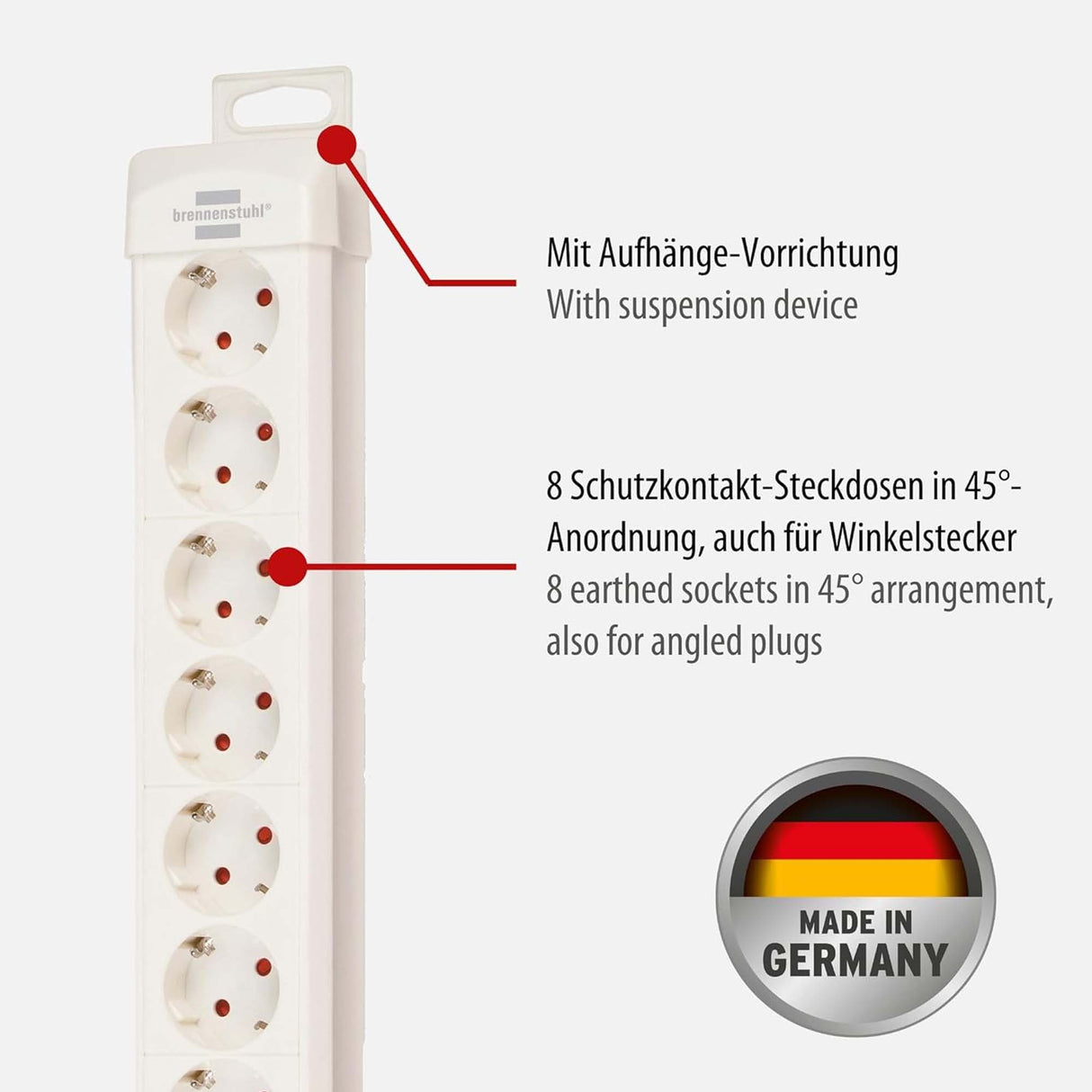 Ciabatta Elettrica Premium-Line 8 Prese Bianco 3m