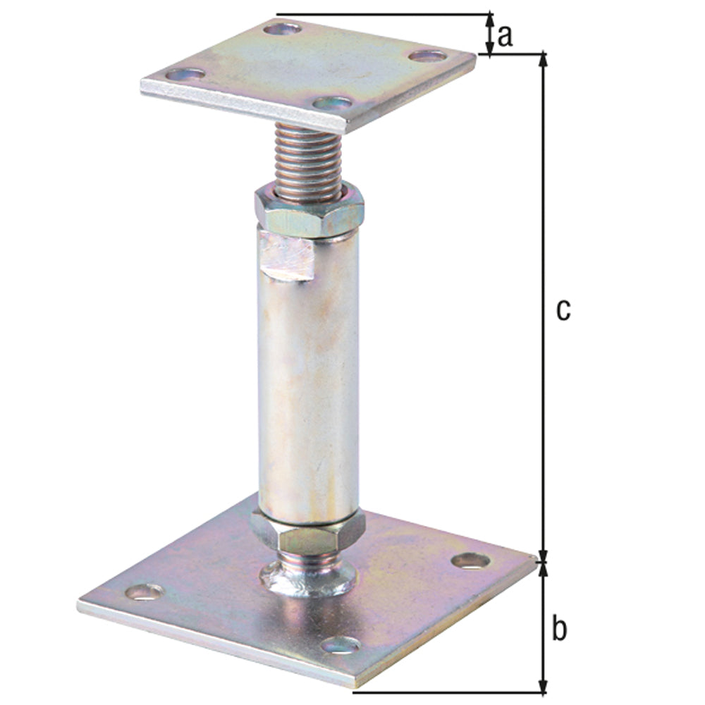 Supporto palo regolabile zincato 150–190mm