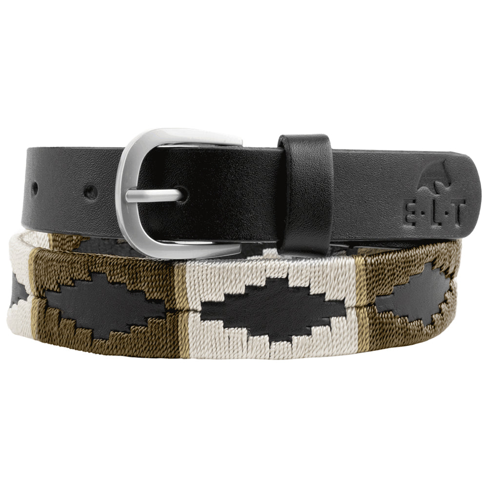 Gemma Polo Leather Belt with Tricolor Detail