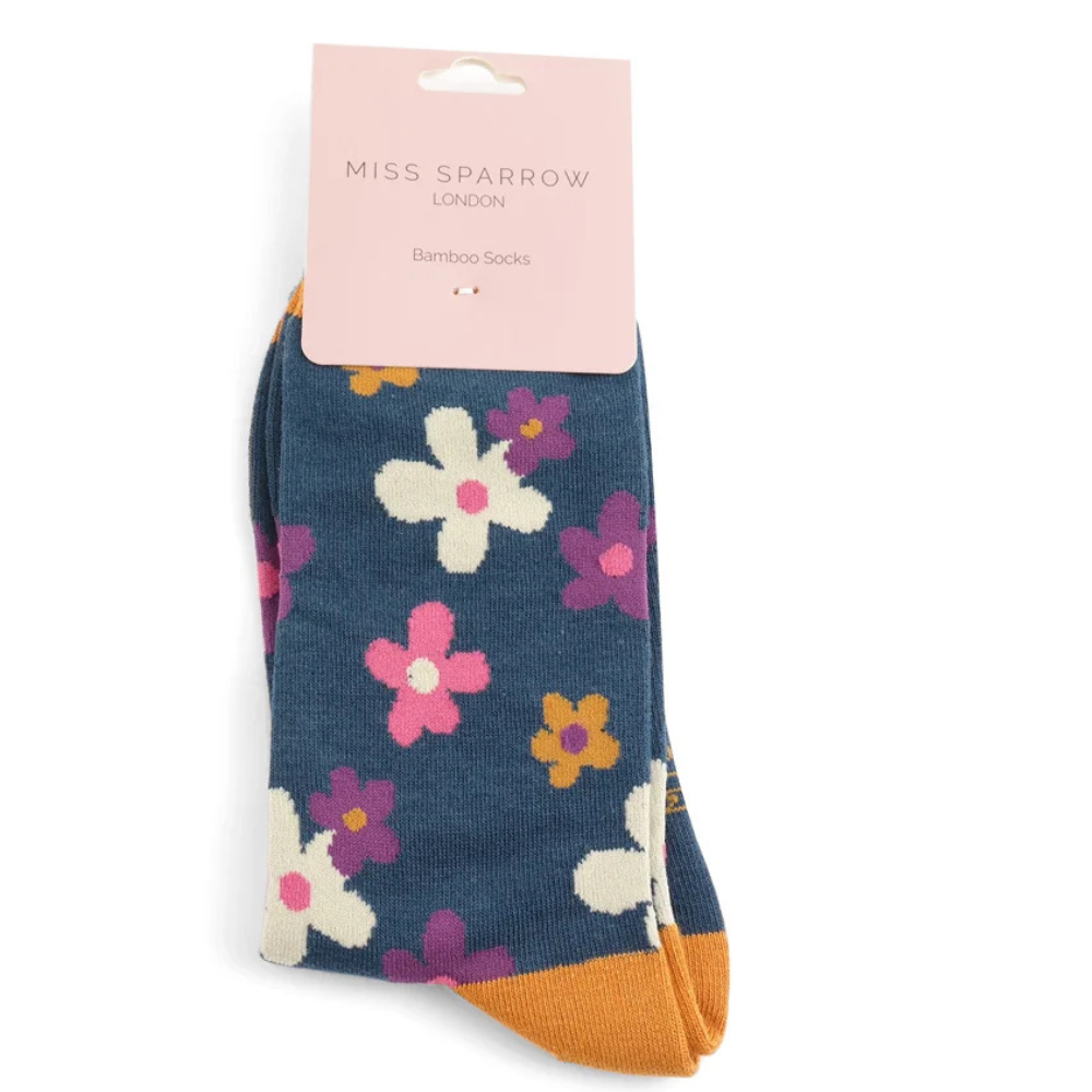 Women’s Bamboo Socks Miss Sparrow – Flowers