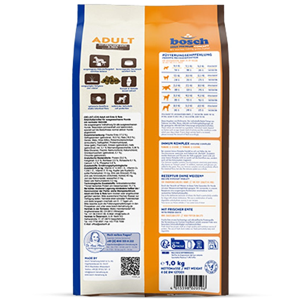 Bosch Adult Cibo Completo Cane Anatra Fresca e Riso - 1kg