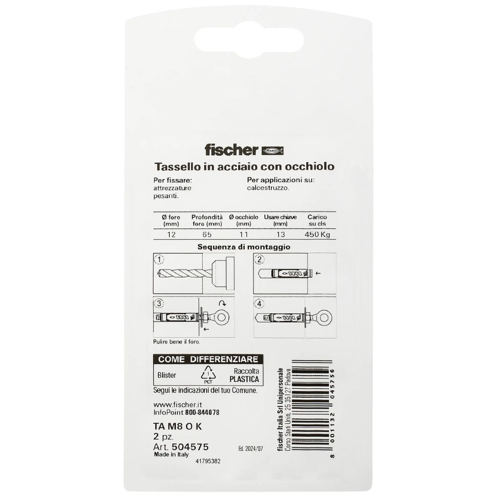 Fischer Heavy Duty Anchor TA M8 O with Eyelet