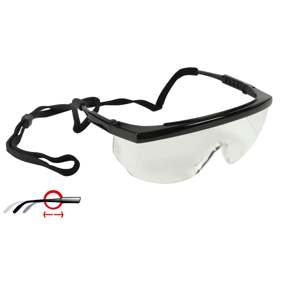 Schutzbrille neutral mit verstellbaren Bügeln – Maurer