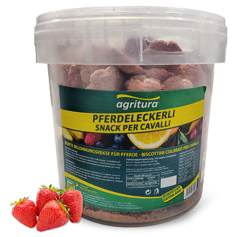Agritura Fragola Snack per Cavalli – Leckerlimix Naturale 3,3L