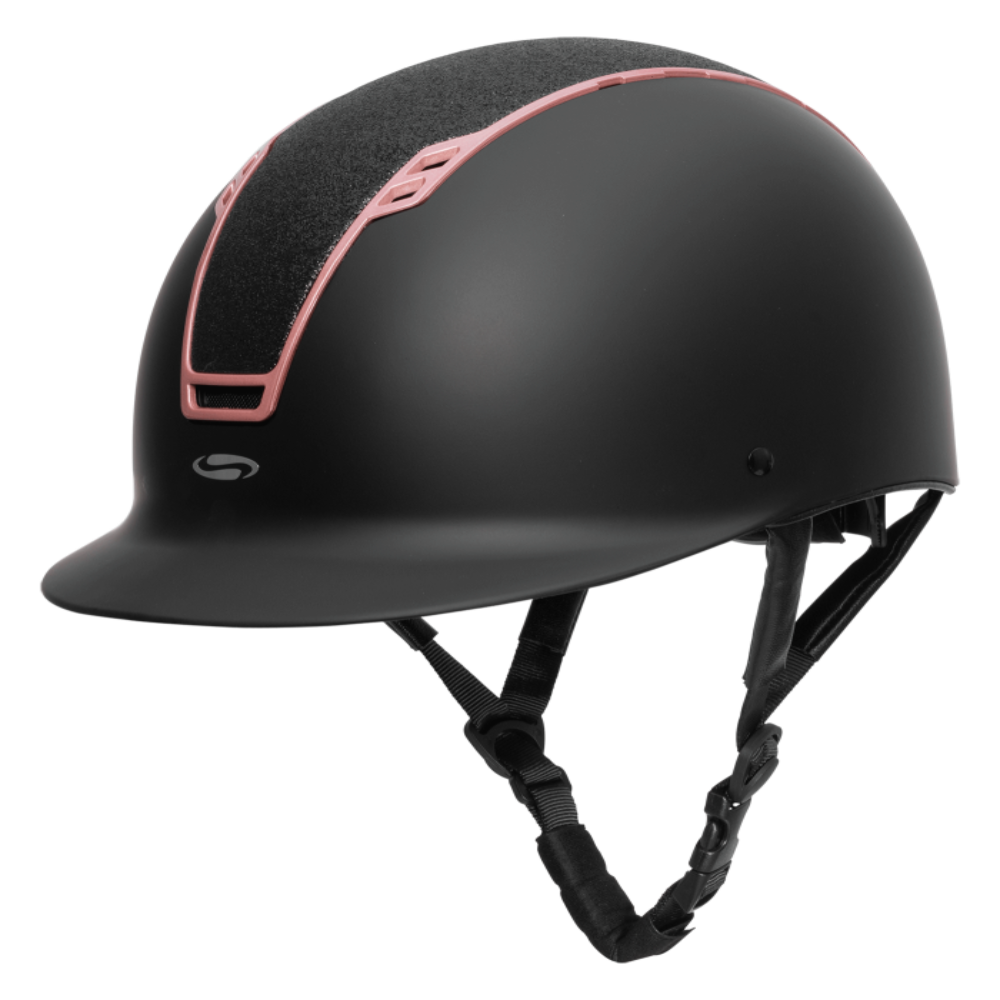 Casco Equitazione SWING H22 Shine Nero Opaco/Rosegold