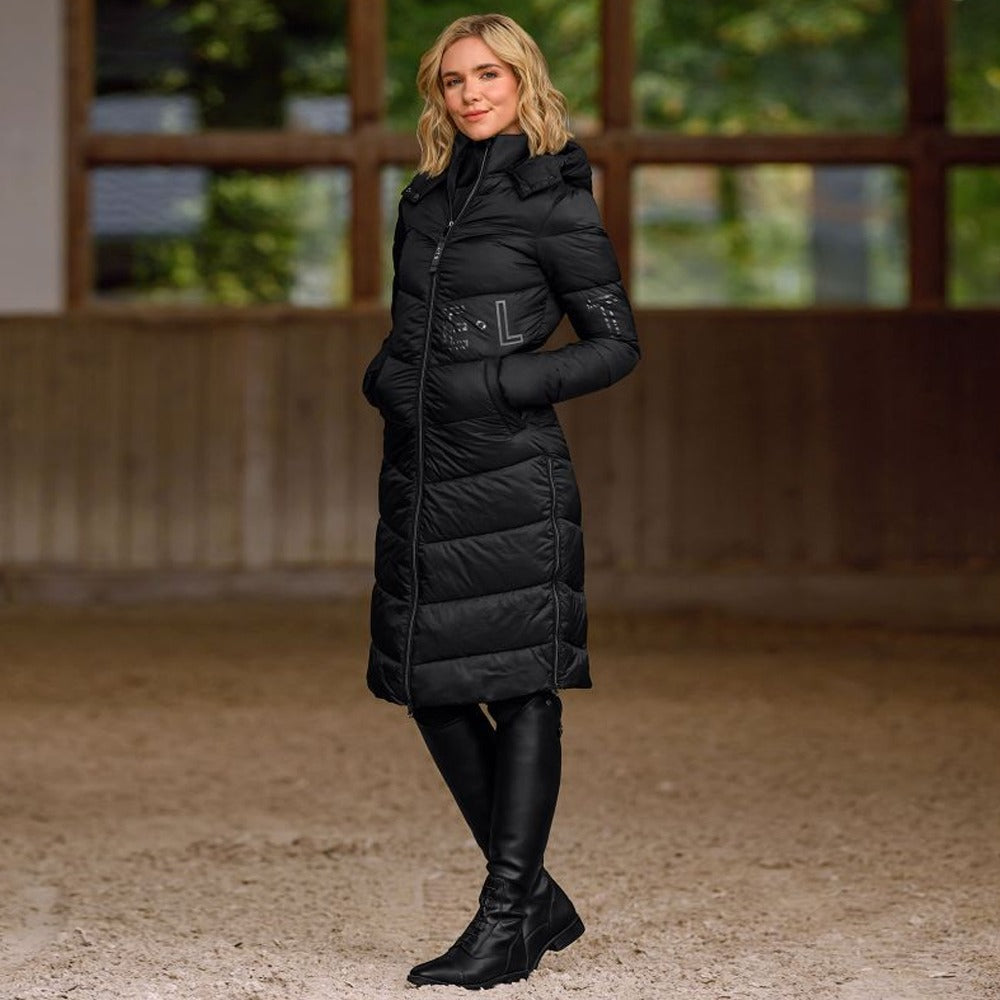 Cappotto Lungo Equitazione Oslo Donna Leggero Imbottito Chic - Nero