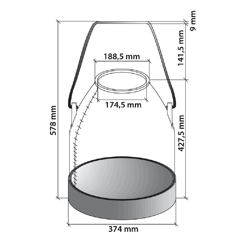 Secchio per Latte in Plastica con Manico Inox e Scala Graduata - 30lt