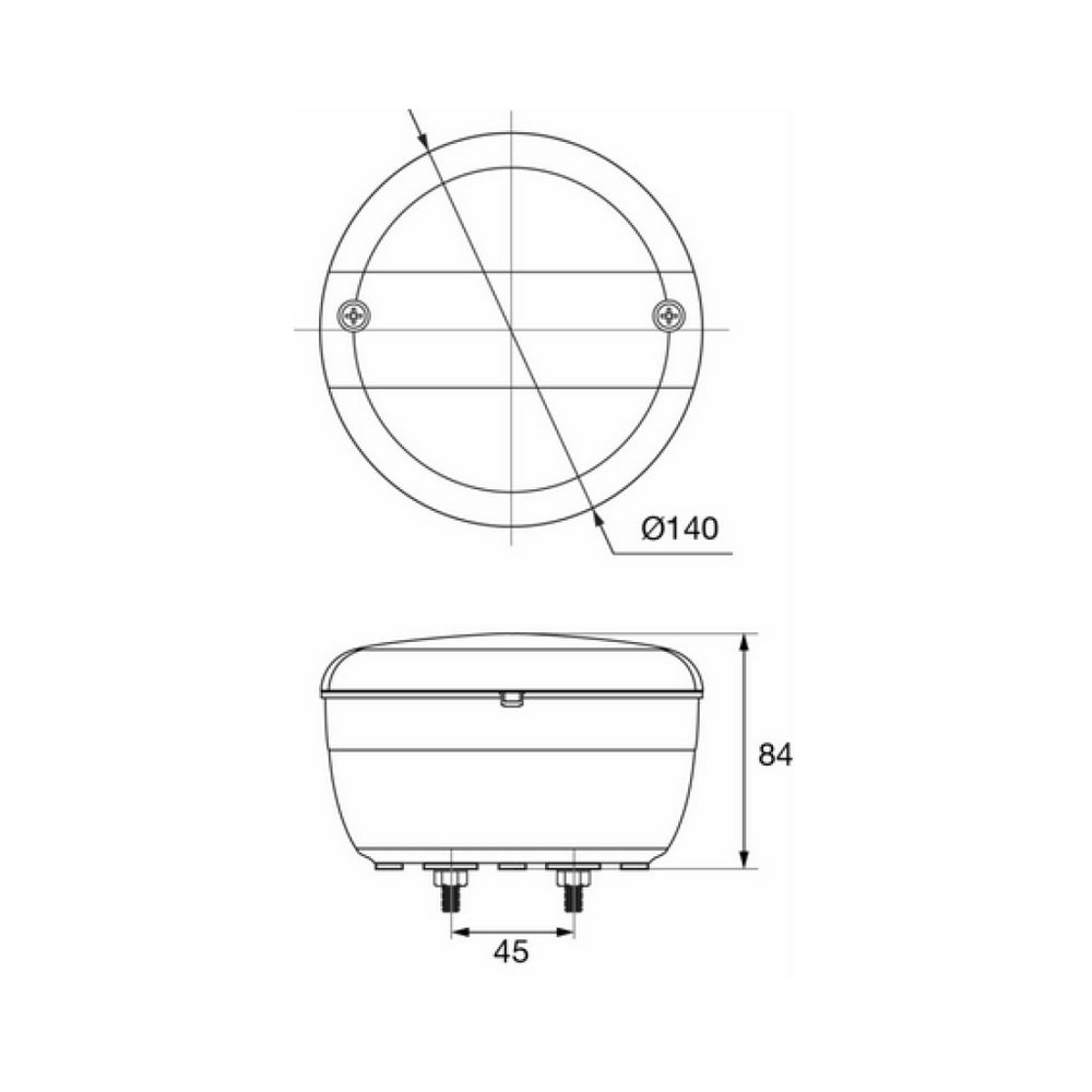 Fanale Posteriore Tondo a 3 Funzioni Luci