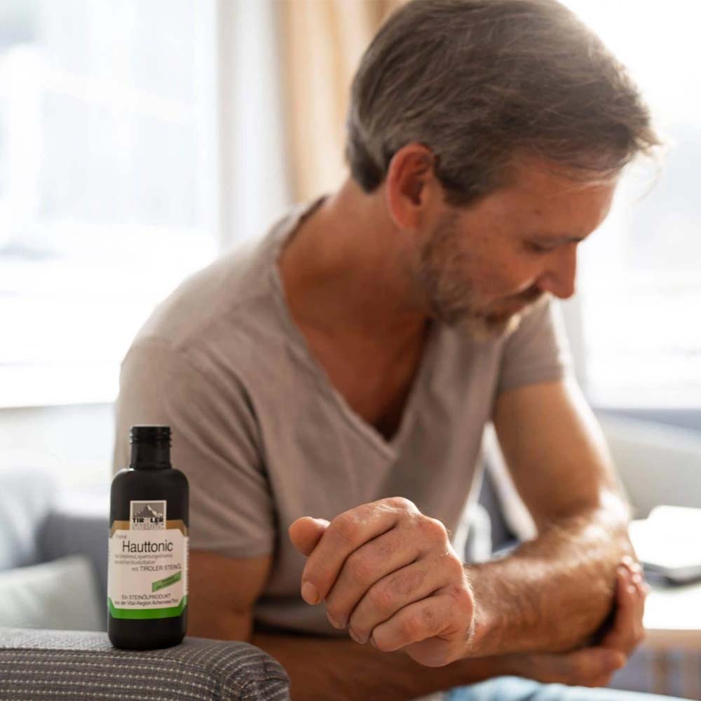 Tonico per pelle con olio di pietra tirolese