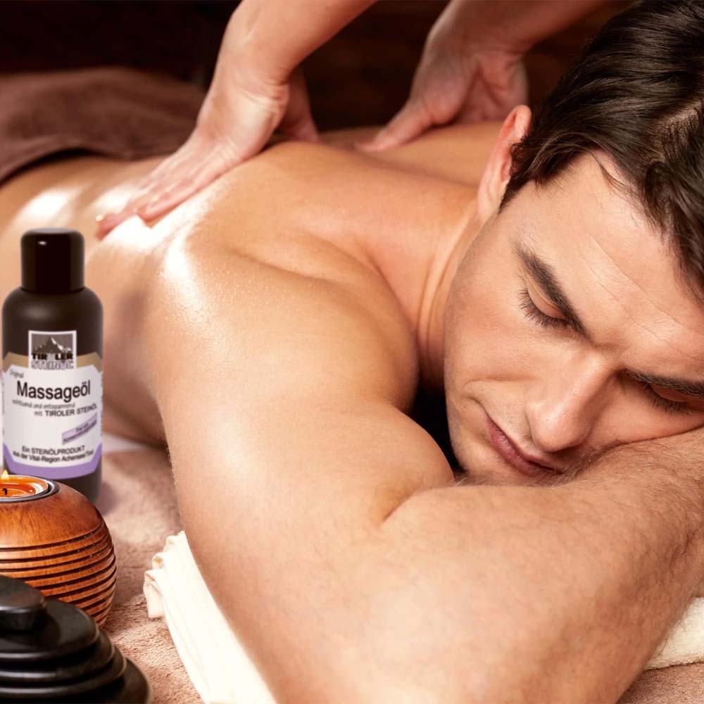 Olio per massaggi con olio di pietra tirolese-2